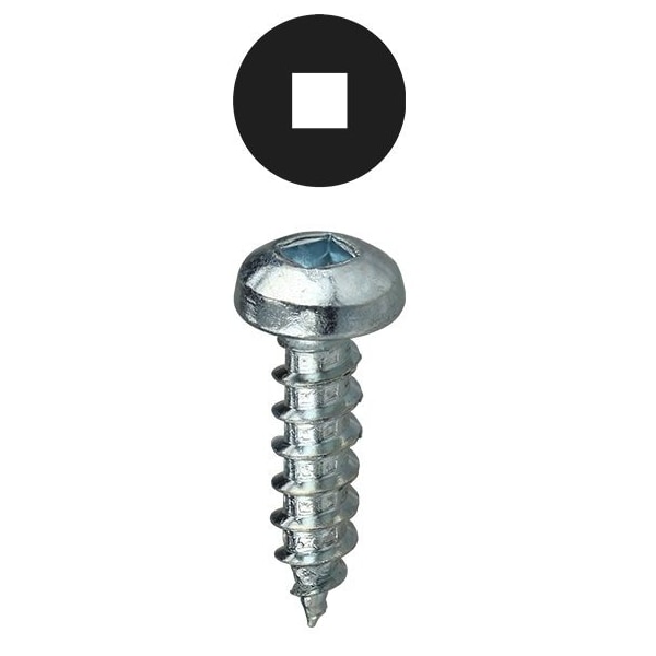 Dottie Sheet Metal Screw Kit, Zinc Plated Finish, Carbon Steel, Pan Head Square Drive 10TR - main